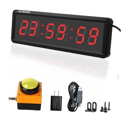 Independent Button Type 1.5-inch Gym Interval Timer, 1.5 inch 6-digit red