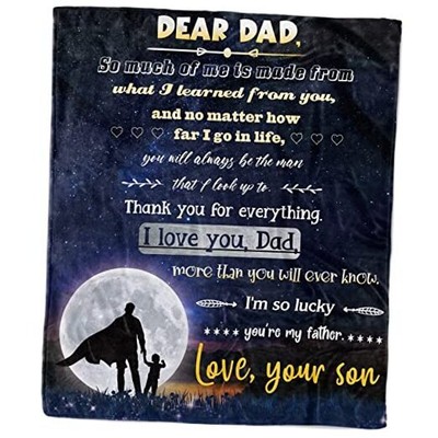  Dad Gifts from Son, Gifts for Dad from Sons Dad 60 x 80 inch Son to Dad