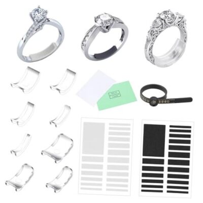 Dimeho 8 Pcs Ring Size Adjuster for Loose Rings Transparent Invisible Ring 
