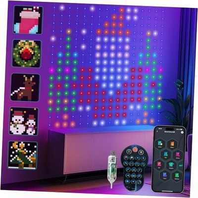 Smart Curtain Lights, 5.2x5.2Ft 256 LED Color Changing Window 5.2*5.2Ft-USB