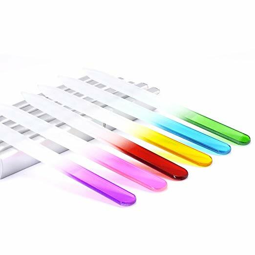 6 Pcs Crystal Glass Nail File Set - Double-Sided Manicure & Pedicure Finger Tool