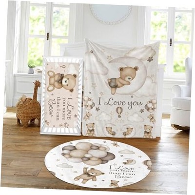 Baby Crib Bedding Set - Moon Animal Nursery Bed 3 Pcs Set - 