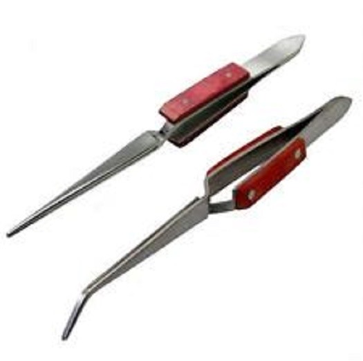 2 SELF LOCKING TWEEZERS STRAIGHT CURVED SET NEW Insulated Handle,jewellery watch eBay