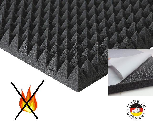 Pyramiden Schaumstoff SELBSTKLEBEND Dämmung Akustik Schallschutz Flammhemend TV