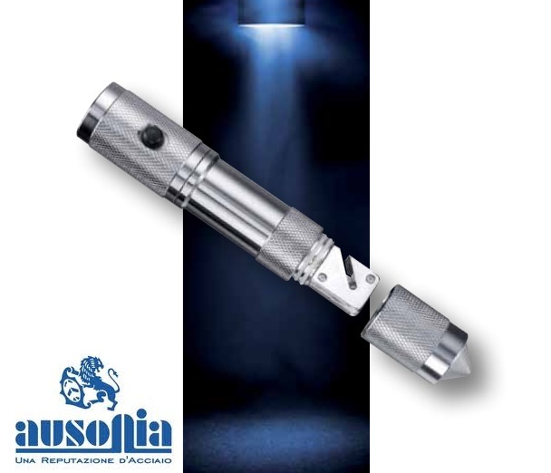 AUSONIA TORCIA DI SICUREZZA A 9 LED CON TAGLIACINTURA E FRANGIVETRO
