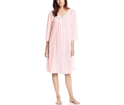 NWT Miss Elaine Pink Classics Short Robe with 3/4 Sleeves Sz XL Nylon