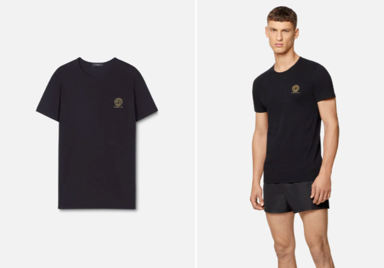 

VERSACE Черная футболка с изображением Медузы, хлопок стрейч, размер 6, большой размер, 36–38 дюймов, 52/XL IT, Черный