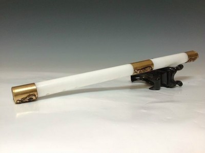 afghanistan jade hand-carved dragon phoenix statues flute