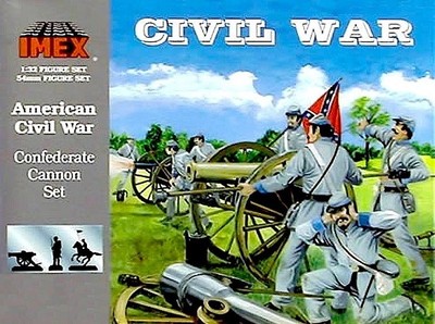 Confederate Cannon Set 10 LB Civil War Imex 1/32 Scale Plastic Soldiers 780 54mm