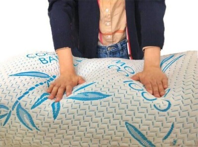 Cool Bamboo Pillow Queen Memory Foam Gel Pillow Adjustable Neck Support 
