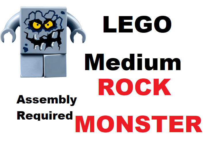 LEGO Rock Monster MEDIUM Scary Boulder Face New Creature NEXO Critter Sand Blue