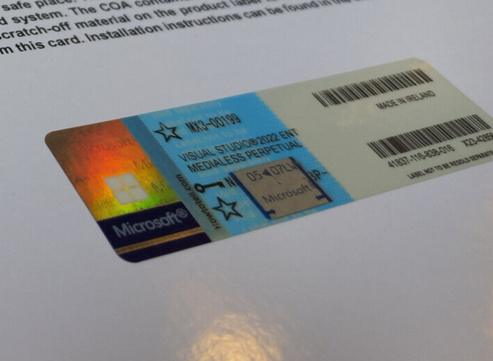 Microsoft Visual Studio 2022 Enterprise CoA AUTHENTIC License MX3-00199