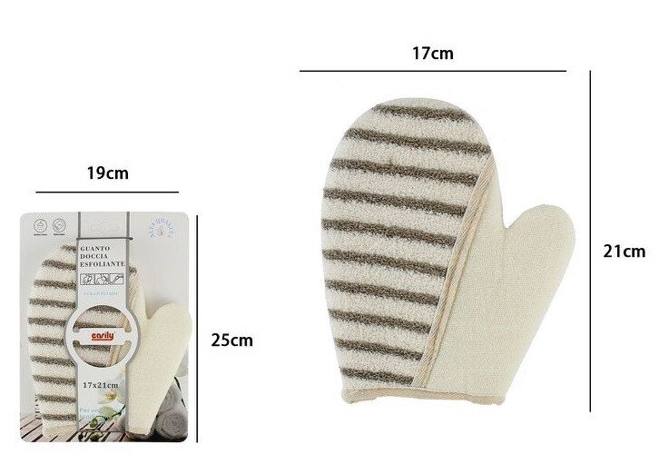 Guanto Crine Spugna Doccia Bagno Esfoliante Pelle Corpo 69583 dfh