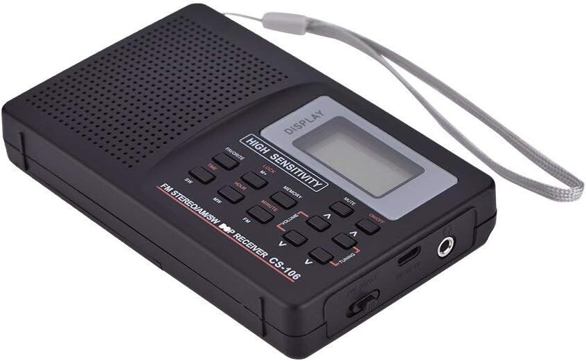 Portable Full Band AM/FM/SW/MW/LW Radio Digital Stereo Speaker Player+Headphones