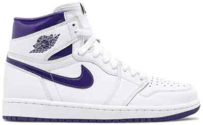 Nike Jordan 1 High Court Purple Womens Size 12 Mens Size 10.5 New With Box 1163