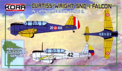 KORA Models 1/72 CURTISS WRIGHT SNC-1 FALCON Peru & Ecuador Air Forces