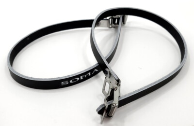Soma Classic Leather Bicycle Pedals Toe Straps, Black, Pair