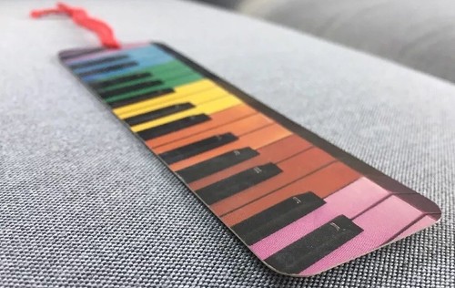 Vintage Piano Hallmark Bookmark, Rainbow