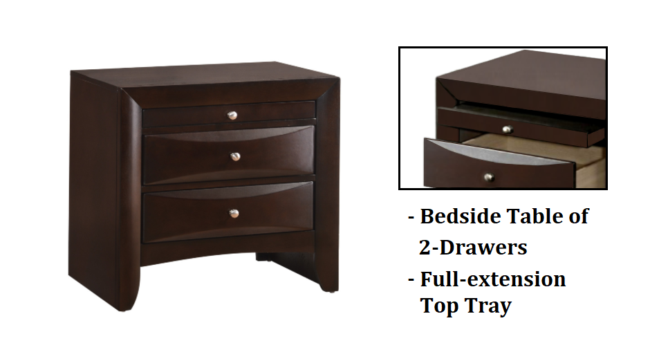 NEW Brown Storage Queen King 5PC Bedroom Set Dark Cherry Furniture Bed/D/M/N/C