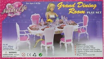 My Fancy Life Barbie Size Dollhouse Furniture Grand Dining Room Play Set