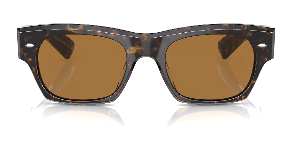Pre-owned Oliver Peoples Ov5514su 174753 Kasdan Walnut Tortoise Brown 51mm Mens Sunglasses In True Brown