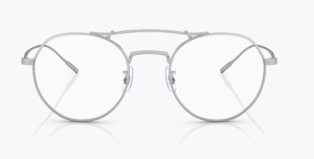 Pre-owned Oliver Peoples 0ov1309st Reymont 5254sb Brushed Silver/blue Unisex Eyeglasses In Blue Block