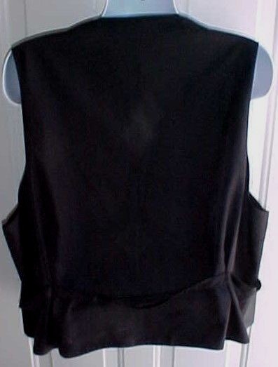 LARR BRIO Black FULL BACK VEST MENS FORMAL SIZE 2X ~ 5 BUTTON WAISTCOAT POLY