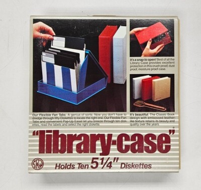 New Floppy Disk Storage Case for 5.25 disks.  5 NEW DS/HD FLOPPY DISKETTES FREE!