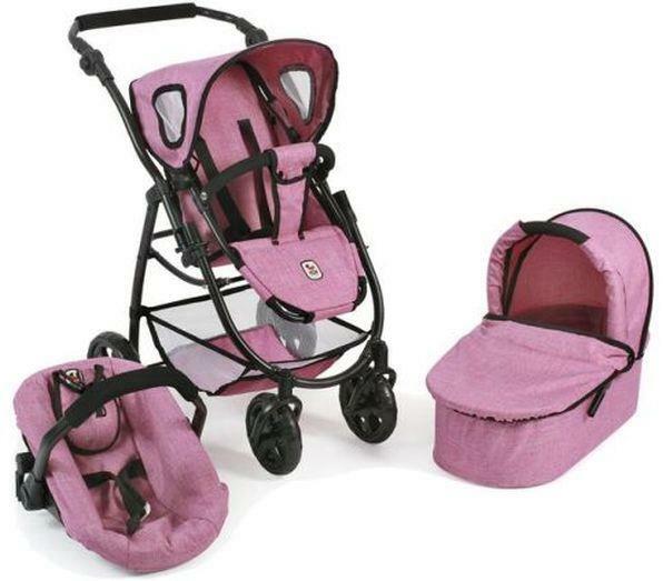 Puppenwagen Buggy Kombi 3in1 EMOTION Jeans Pink Bayer CHIC2000 B-Ware Vorführer