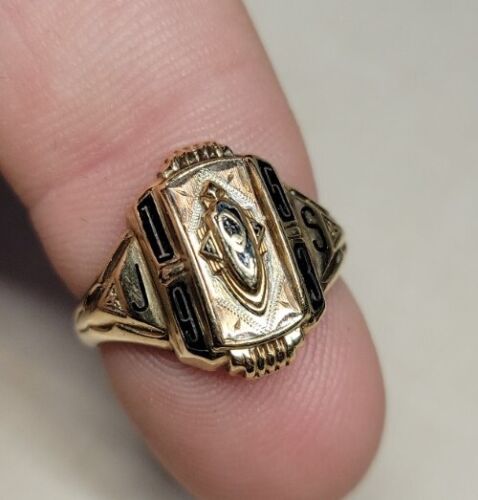 Amazing VTG 1953 Josten 10K Yellow & Rose Gold Class Ring SZ Amazing VTG 1953 Josten 10K Yellow & Rose Gold Class Ring SZ