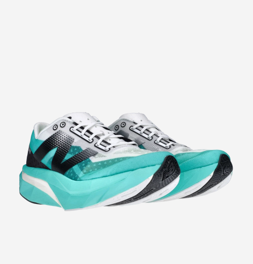 Pre-owned New Balance (w) Balance Fuelcell Supercomp Elite V4 Cyber Jade White - D Wide