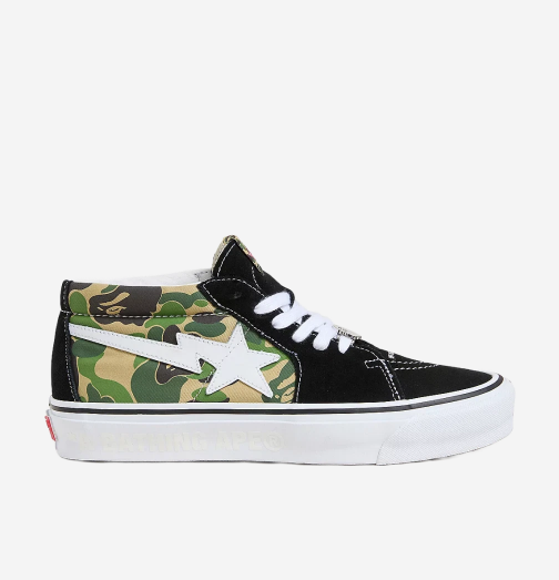 Pre-owned Vans X Bape Sk8-mid Reissue 83 Lx, Black (100% Authentic)
