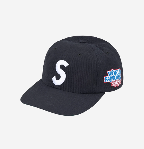 帽子 Supreme World Famous S Logo 6-Panel Navy Supreme Napped Canvas Classic Logo 6-Panel (FW18) - $48