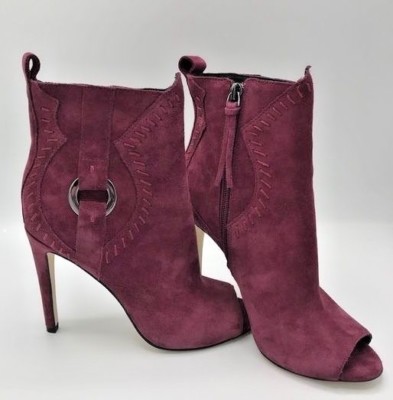 New Rebecca Minkoff Ridley Suede Peep Toe Bootie SZ 6 