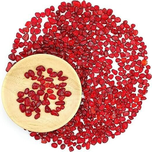Aquarium Fish Tank Rocks Gravel Clear Glass Red Pebbles Marble for Turtle Tank