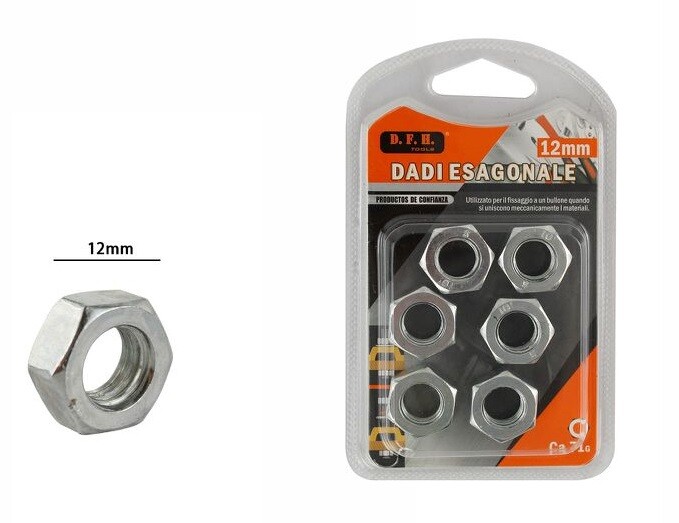 Confezione Dadi Esagonali Bulloni Misura 12mm dfh