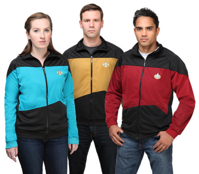 STAR TREK TNG LT COMMANDER TRACK JACKET THINKGEEK SIZE XS EXTRA SMALL GOLD