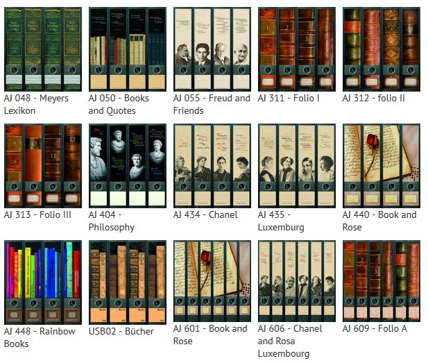 4er Sets Buch Lexikon Zitat Ordner Etiketten Aufkleber Ordnerrücken Deko