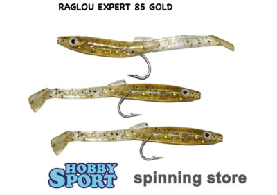 RAGLOU EXPERT 85 MM COLORE GOLD GLITTER CONF 3 PZ SPINNING MARE TRAINA BARCHINO