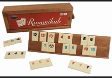 (NEW) Rummikub Durable Wooden Racks and Case Official, By