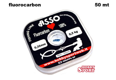 FILO FLUOROCARBON ASSO DI CUORI DIAMENTRO 0,35 mm  BONINA 50 mt  PER TERMINALI