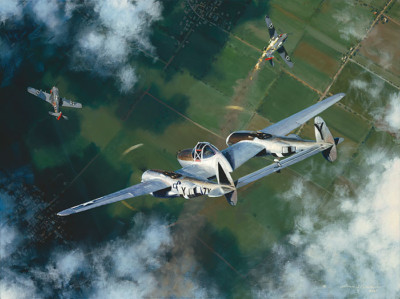 William Phillips SPLITTING A PAIR, P-38, giclee canvas,  #/75