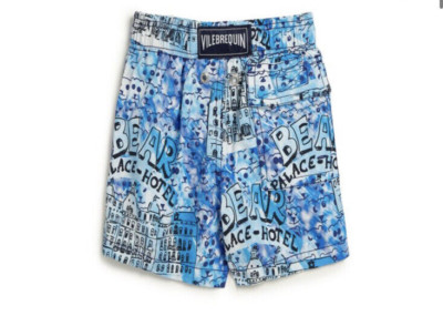 New Authentic Vilebrequin Boys Kids Swimwear Trunk Shorts  Logo 14T Blue $295