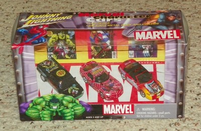 ミニカー johnny lightning marvel set of 12 2002 Johnny Lightning - Marvel Character Cars - Hulk, Spider