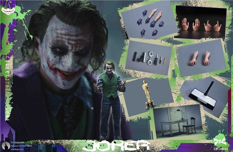 ::1/6 DJ-CUSTOM EX001 Dark Knight Joker 12'' Action Figure Batman Hot Rooted Hair