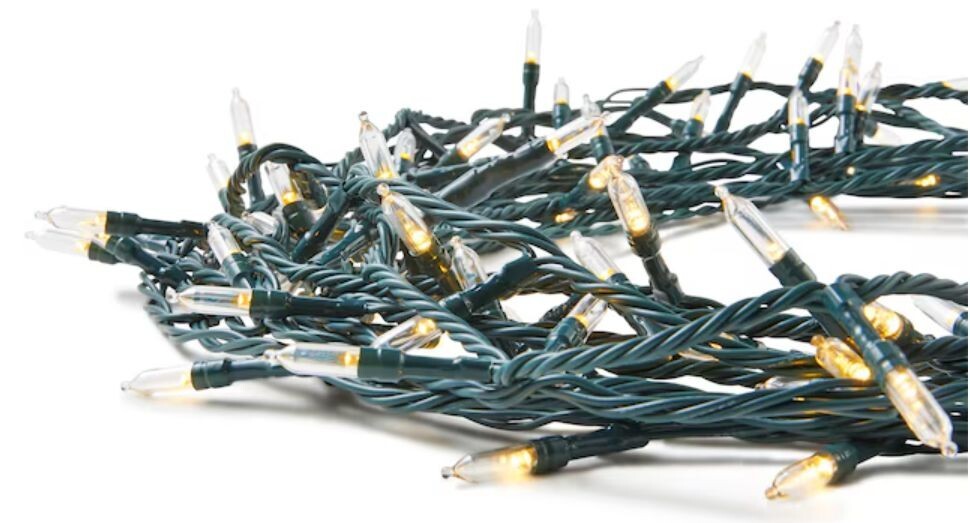 GE StayBright 500-Count 104.4-ft White LED Plug-In Christmas String Lights