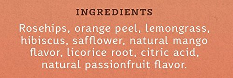 Mango Passionfruit Herbal Tea Caffeine Free Sweet Fruity 20 Bags Box