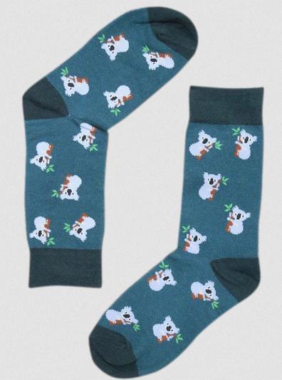 Adults Unisex Green Koala Socks One Size Fits Most