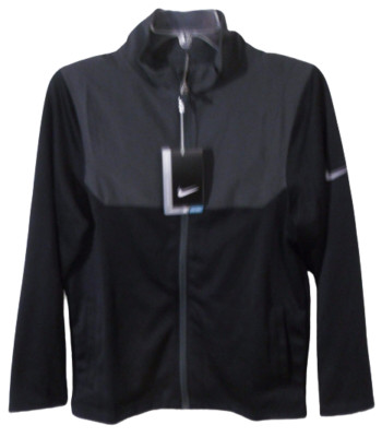 NWT Nike Golf Youth Boys Full-Zip Golf Jacket S Black/Wolf Grey MSRP$65
