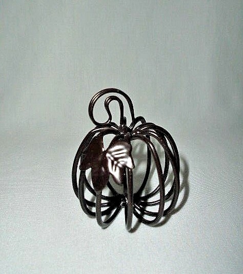 Set 8 Wire Pumpkin Photo Place Card Holders Farm House Wedding Oil Rubbed Bronze